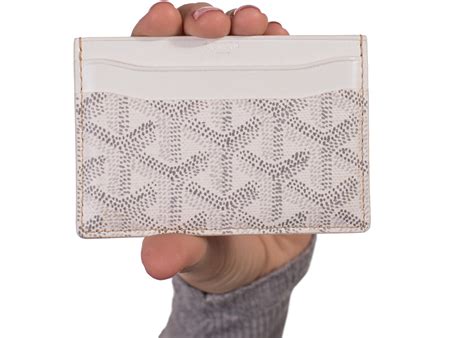 white goyard card holder